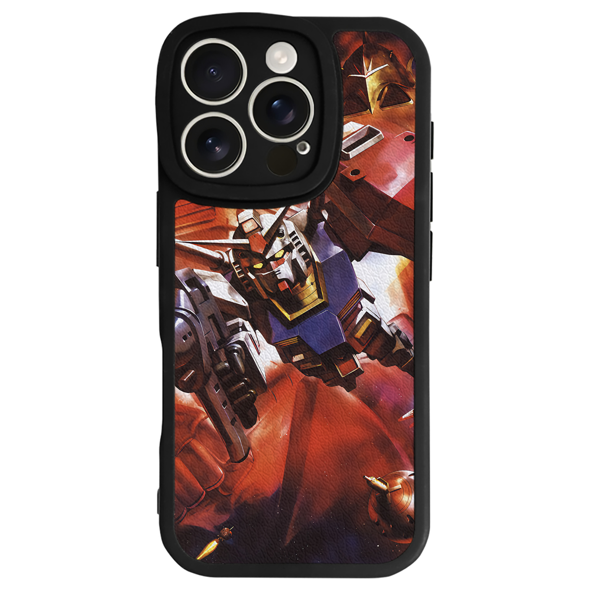 （画像用） 機動戦士ガンダム Mobile Suit Gundam 【iPhone 16シリーズ対応】シリコンスマホケース（レザー調） 材質：シリコン